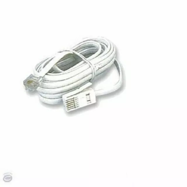 RJ11 to BT Plug Telephone Line Modem Fax Cable Lead 15m White [Straight 6P4C]