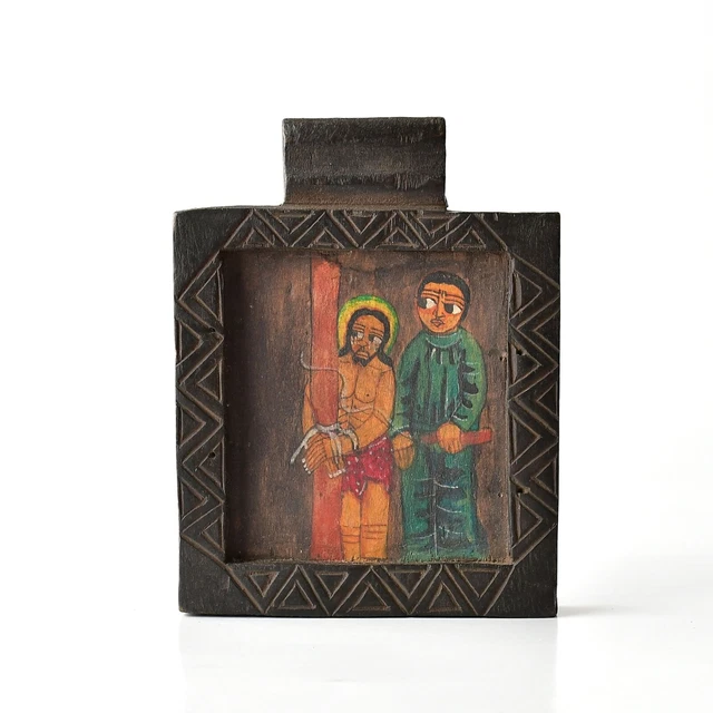 Icône De L'Archange Michael Fait Main - Art Byzantin Orthodoxe Grec Sur Bois - 19x15 Cm