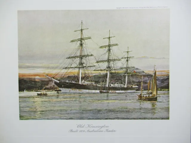 Jack Spurling Old Kensington Australian Trader Ship Vintage Nautical Art Print