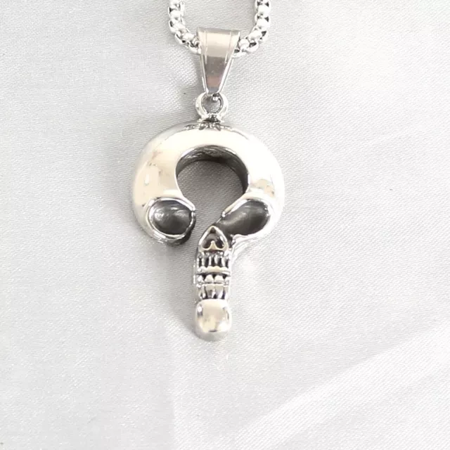 Stainless Steel Cool Mens Boys Womens Fun Gothic Skull Pendant Necklace
