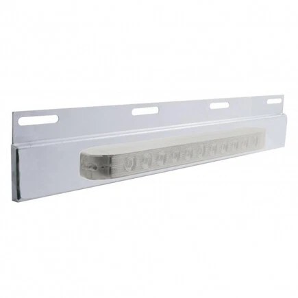 Top Mud Flap Plate With 11 LED 17" Light Bar-Amber LED, Clear Lens; 21423