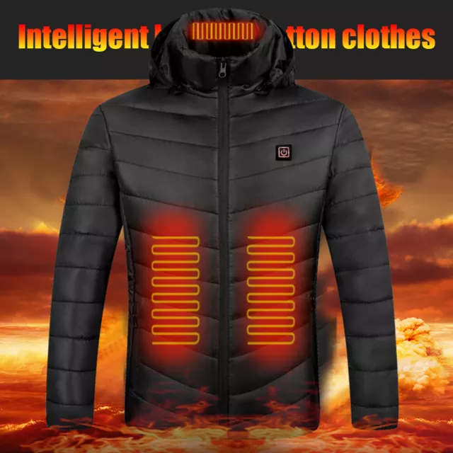 Electric Hooded Jacket Waterproof USB Heating Jacket Windproof Warm Mens Clothes 2