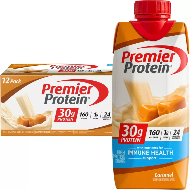 Premier Protein Shake, Caramel, 30g Protein, 11 fl oz, 12 Ct