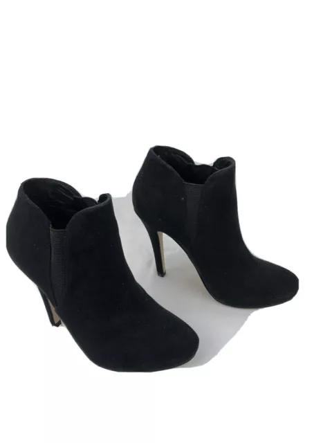 SAN MARINAi Bottines à Talons Aiguilles Cuir Nubuk Noir - Taille 35 Etat Neuf
