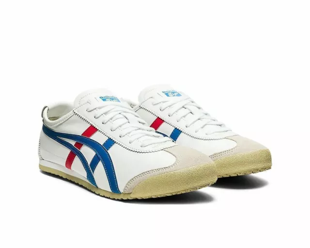 Sneakers Onitsuka Tiger Mexico 66 Asics blanc - bleu en cuir souple