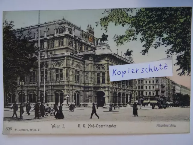 AK Wien I K.K. Hof-Operntheater Kärntnerring  gel. 08.06.1910 nach Franzensbad