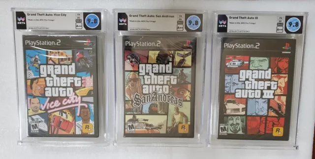 🔥WATA 9.8 A++ GTA Complete Set Grand Theft Auto  Playstation PS2 Highest Grade