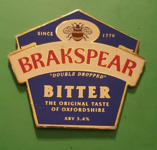 BRAKSPEAR brewery BITTER real ale beer pump clip badge front Oxfordshire bee