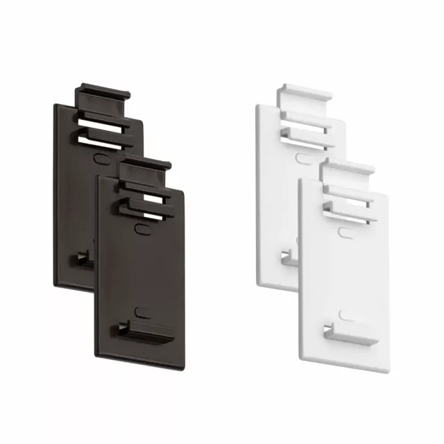 Accesorios Estor enrollable doble Cinta adhesiva sujeción Kit de 2 blanco marrón