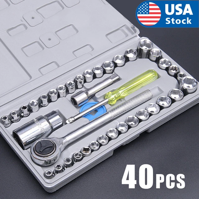 TORELLI TOOLS 40 Piece Socket Set with Case SAE Metric 18.99