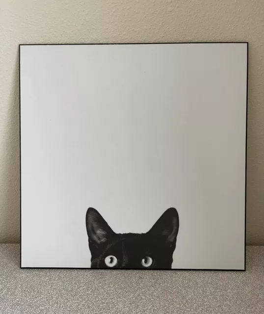 "Curiosity" Black Cat by Jon Bertelli Art Print Colorplak on Wood 14.75" Matte