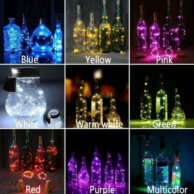 LED Solar Fairy String Light Wine Bottle Copper-Cork Wire Lamp Party Xmas Decors