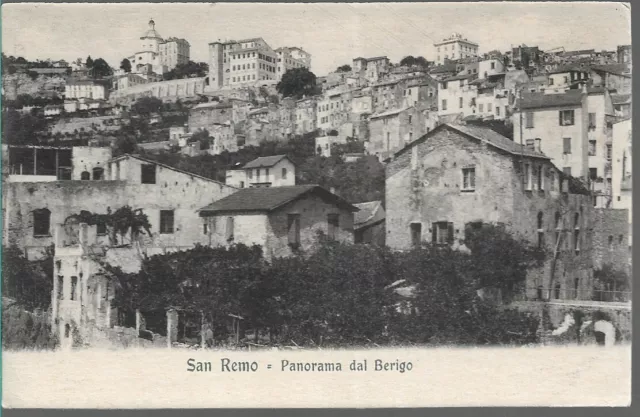 Very Nice Scarce Postcard - Panorama Dal Berigo - San Remo - Italy C.1918