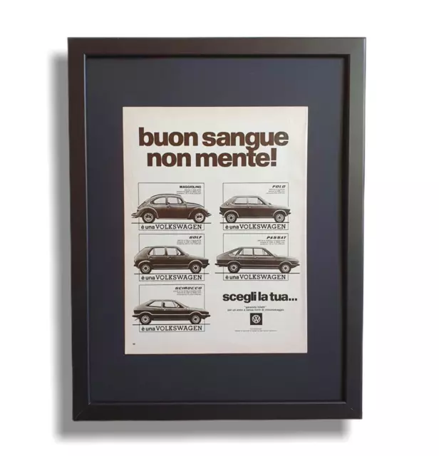 Originales italienisches Oldtimer-Werbeplakat für Volkswagen-Autos