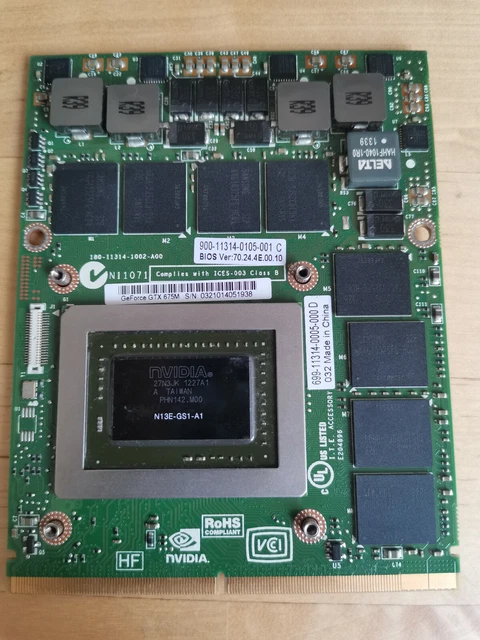 NVIDIA GEFORCE GTX 675M GDDR5 2GB Laptop iMac Graphics Card MSI