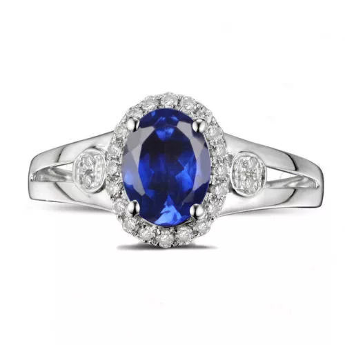 2.00 Carat 14KT White Gold Natural Blue Tanzanite IGI Certified Diamond Ring