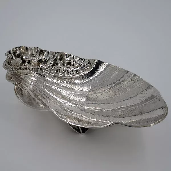 Ausgefallene handgefertigte Muschelschale in 800/- Silber aus Italien 3