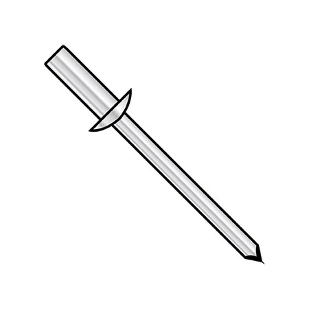 ZORO SELECT ADAC43 Blind Rivet, Domed Head, 1/8 in Dia., .422 in L, Aluminum