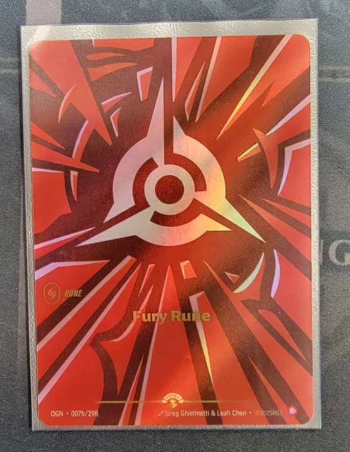 2025 LEAGUE OF Legends Riftbound English TCG Card Fury Rune OGN·007b ...