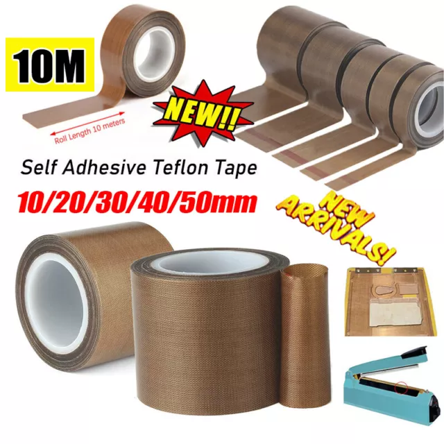 10m Teflon Tape High Temperature Resistant Vacuum Self Adhesive PTFE Tape Sealer