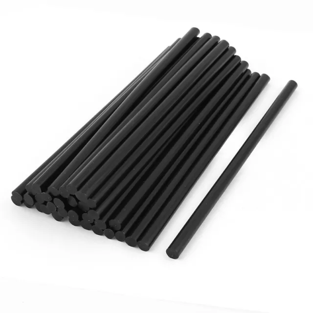 35 Pcs 7mm Diameter 190mm Length Plastic Black Hot Melt  I8J86377