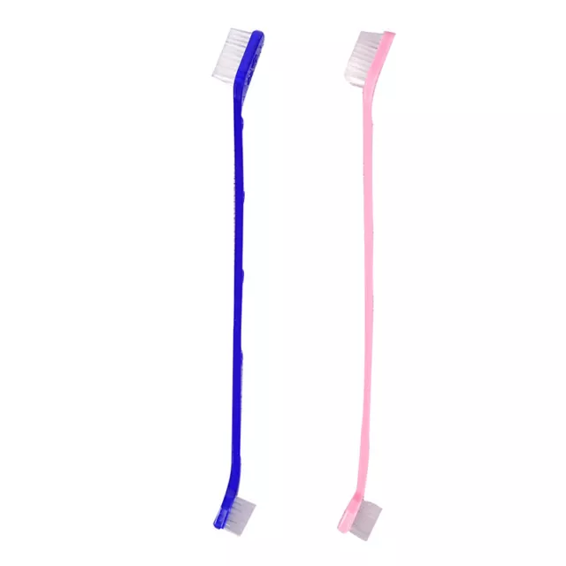 2 uds cepillo de dientes de doble punta para perros mascota oral dental 2 caras