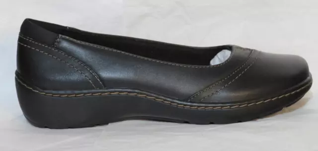 Clarks Women's Cora Eliza Loafer Us 5 M Black Leather 59585 Flat New Nib