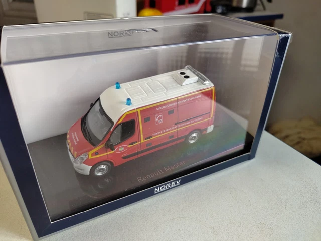 Miniature Eligor 1/43 Renault Master VSAV Pompiers 2006 - Sans Boîte
