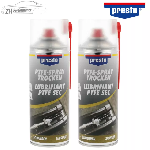 2x presto PTFE Spray trocken Trockenfett Trocken-Schmiermittel 400ml