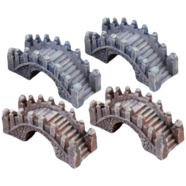 4 Pcs Miniature Garden Bridge Decorate Outdoor Decor Resin Bridge Decor
