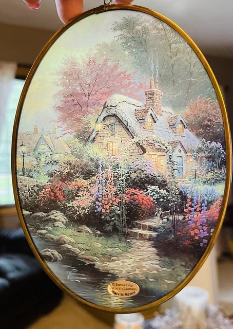 Thomas Kinkade. Lámpara Lane Vidrio Imagen Ventana Colgador Sol Catcher 1997 Nuevo