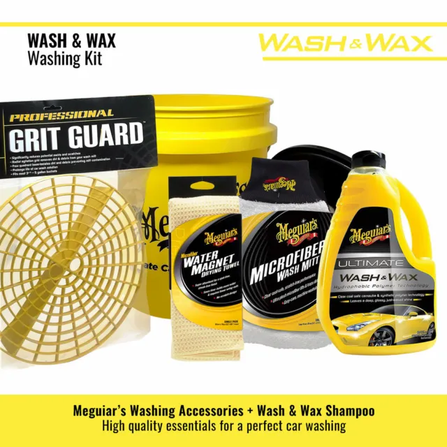 Set die Meguiar Wash And Wachs für Waschen Auto, Mit Eimer Und Zubehör