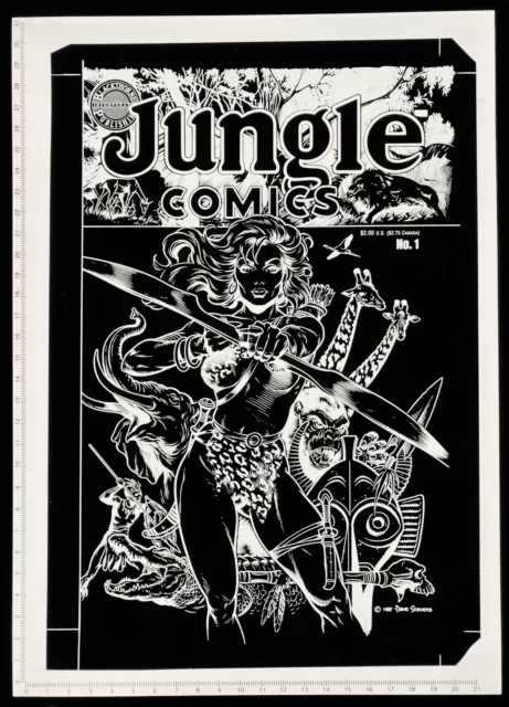 Dave Stevens Art Jungle Comics #1 Sheena QOTJ Orig Printing Plate Negative 1/1 2