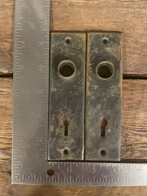 🏅PAIR Antique/Vintage Back Plates, Victorian, Art Deco, Door Hardware 1.5x5.5”