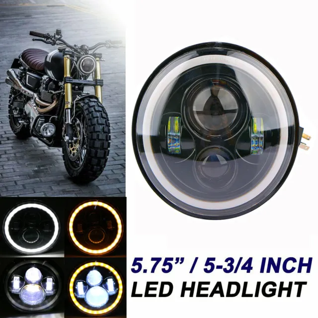 5.75'' INCH Motorcycle LED Headlight Halo Angle Eyes Projector For Jeep Wrangler