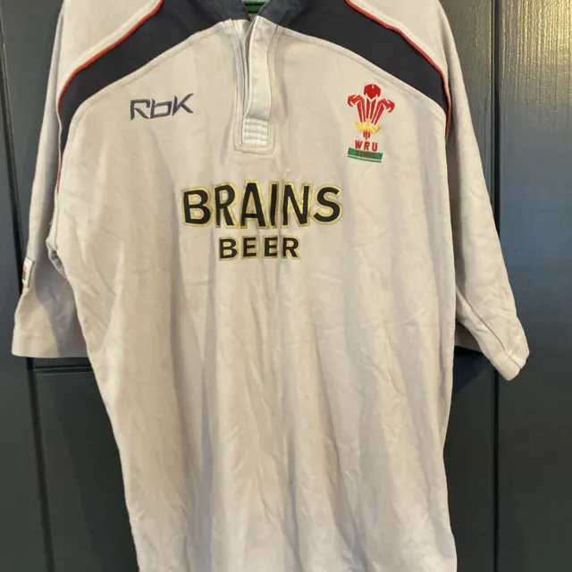 Reebok Brains Beer Welsh Rugby Jersey - Uk Size Small