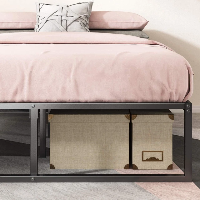 DOUBLE BED FRAME with Underbed Storage Metal Platform Bed frame £68