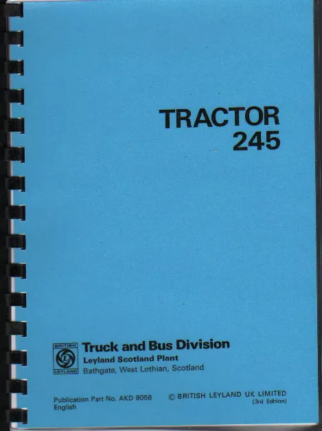 Leyland "245" Tractor Operator Manual Book