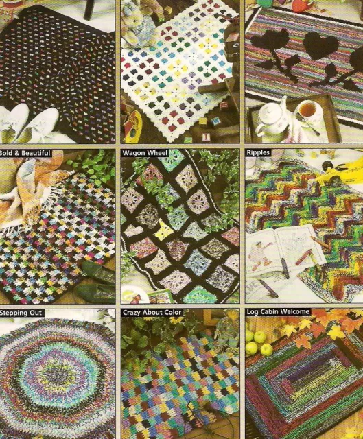 Crochet rag rug pattern Scrap Happy Rugs, yarn patterns, one braided rug too 2