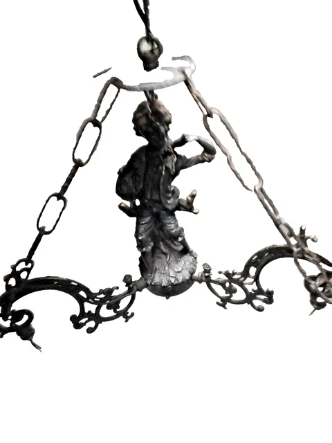 ANCIEN CHANDELIER 5 branches laiton doré EUR 35,00 - PicClick FR