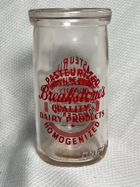 Vtg Breakstones Quality Dairy Products Sour Cream Yogurt One Pint Glass Jar