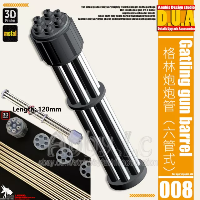 for MG 1/100 RE Model Gatling Gun Metal 6 Barrel Vulcan Detail Anubis DUA008