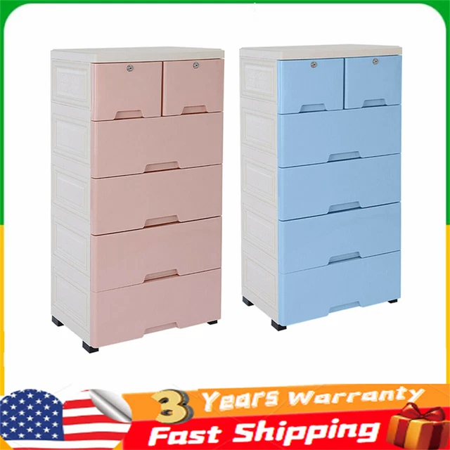 Storage Dresser Bedroom 6 Drawer Clothes Organizer Tower Cabinet Office Plastic
