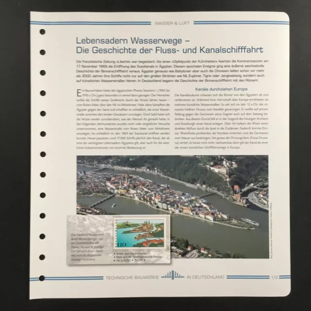 Deutsche Post Edition "Technische Bauwerke" Wasserwege Fluss-Kanalschifffahrt