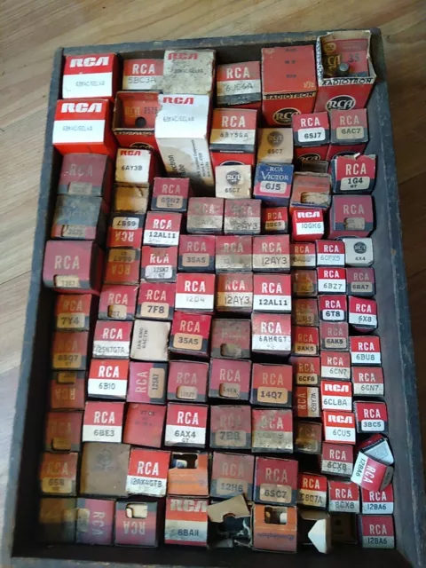 70+  VINTAGE VACUUM TUBES - Mostly RCA In Original Boxes