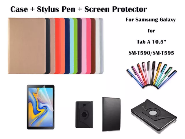 For Samsung Galaxy Tab A 10.5 T590 T595 Rotate PU Leather Smart Case Cover