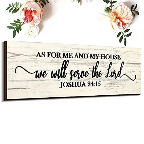 As for Me and My House We Will Serve The Lord Wall Sign Rustic Wooden Hanging