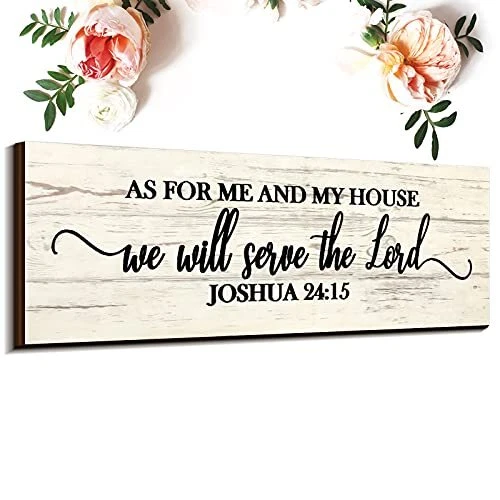 As for Me and My House We Will Serve The Lord Wall Sign Rustic Wooden Hanging