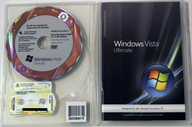 Microsoft Windows Vista Ultimate - 32 bit - SP1 - tedesco - 66R-02069