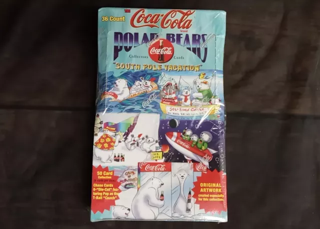 Coca Cola Vintage Polar Bears “South Pole Vacation” Trading Cards In Sealed Box